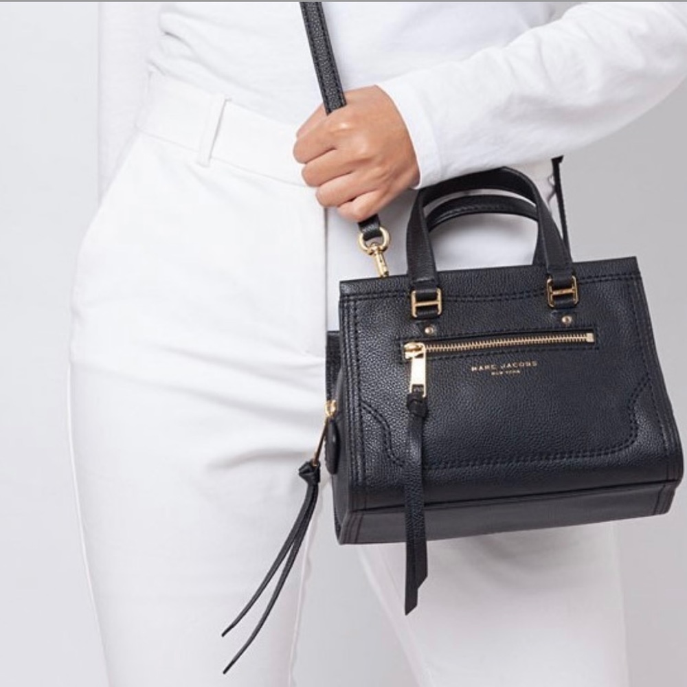 NWT MARC JACOBS Mini Cruiser Leather Crossbody Satchel Black 9”W x 6.5